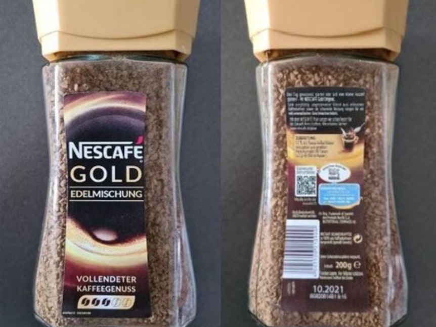 The photo shows a counterfeit Nescafe piece that is currently in circulation.  Nestle warns against consumption.  It may contain shards of glass and plastic.