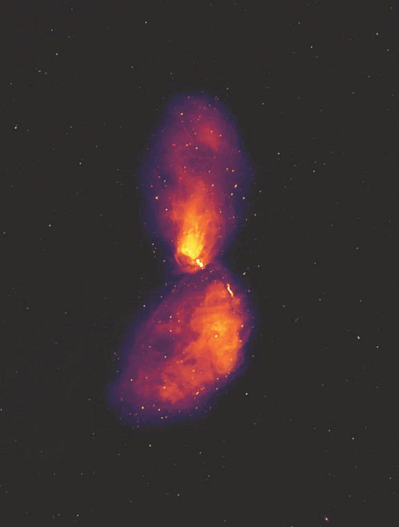 Radio wave jets from the black hole galaxy Centaurus A. 