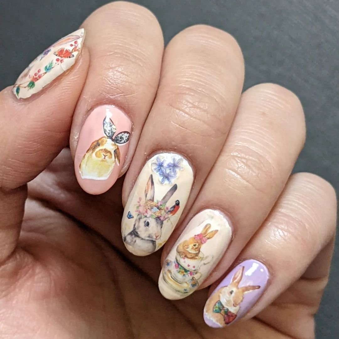 Hands showing nails for Easter