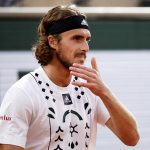 Stefanos Tsitsipas was in trouble.  Three seeds fell off